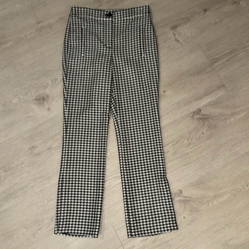 Veronica Beard Arte Houndstooth Pants 2 womens slacks business casual ankle slit - Picture 4 of 14